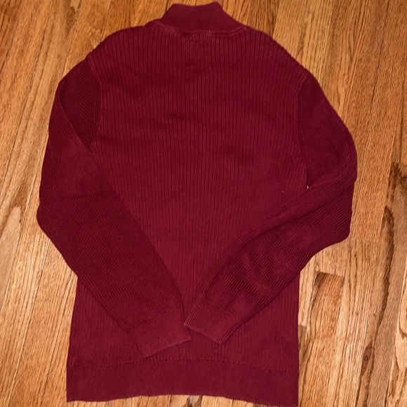 Express Men’s Red Quarter Snap Button Down Mock Neck Sweater Size Large - Picture 5 of 5